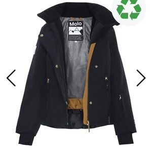 Molo Kids Black and Tan Pearson ski Jacket sz 146 / 11